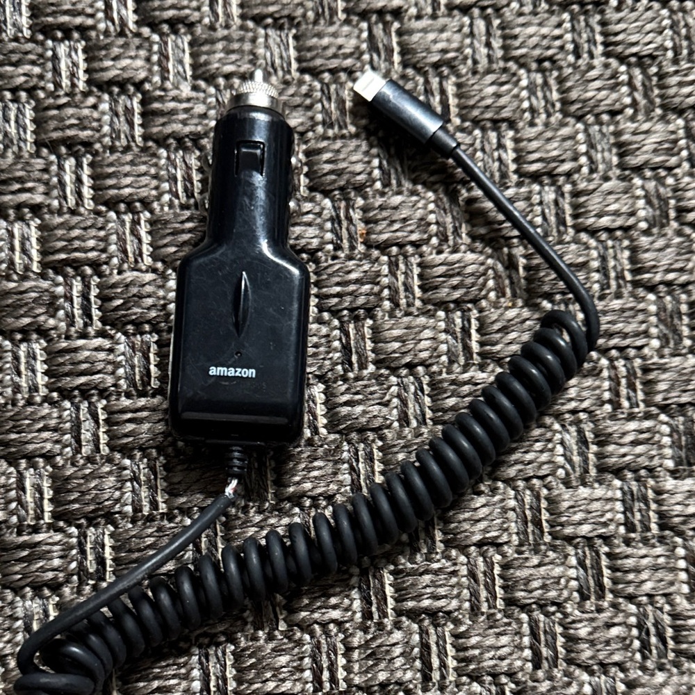 Amazon Black Coiled Car Adapter